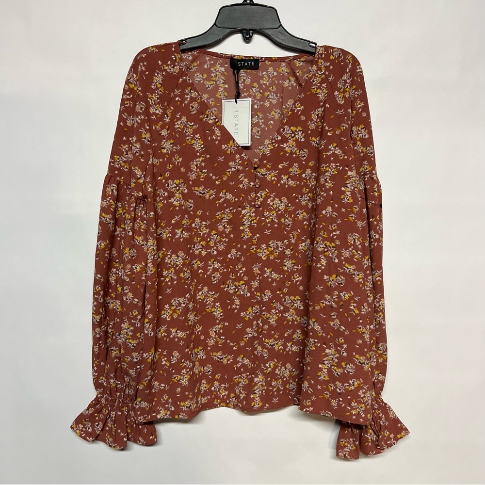 1. State Women's Floral Rust Blouse